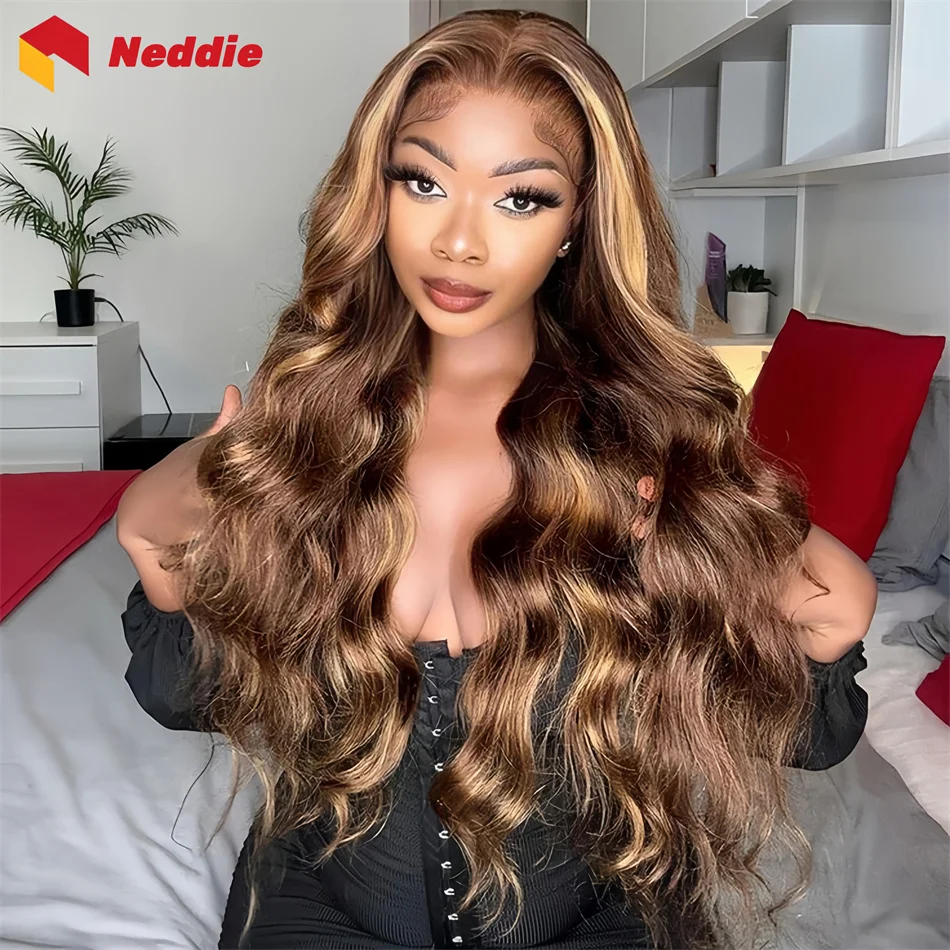 

200 Density Highlight 13x6 Hd Lace Front Cheap Wig Brazilian 100% Human Hair 13x4 Lace Frontal Body Wave Wigs on Clearance Sale