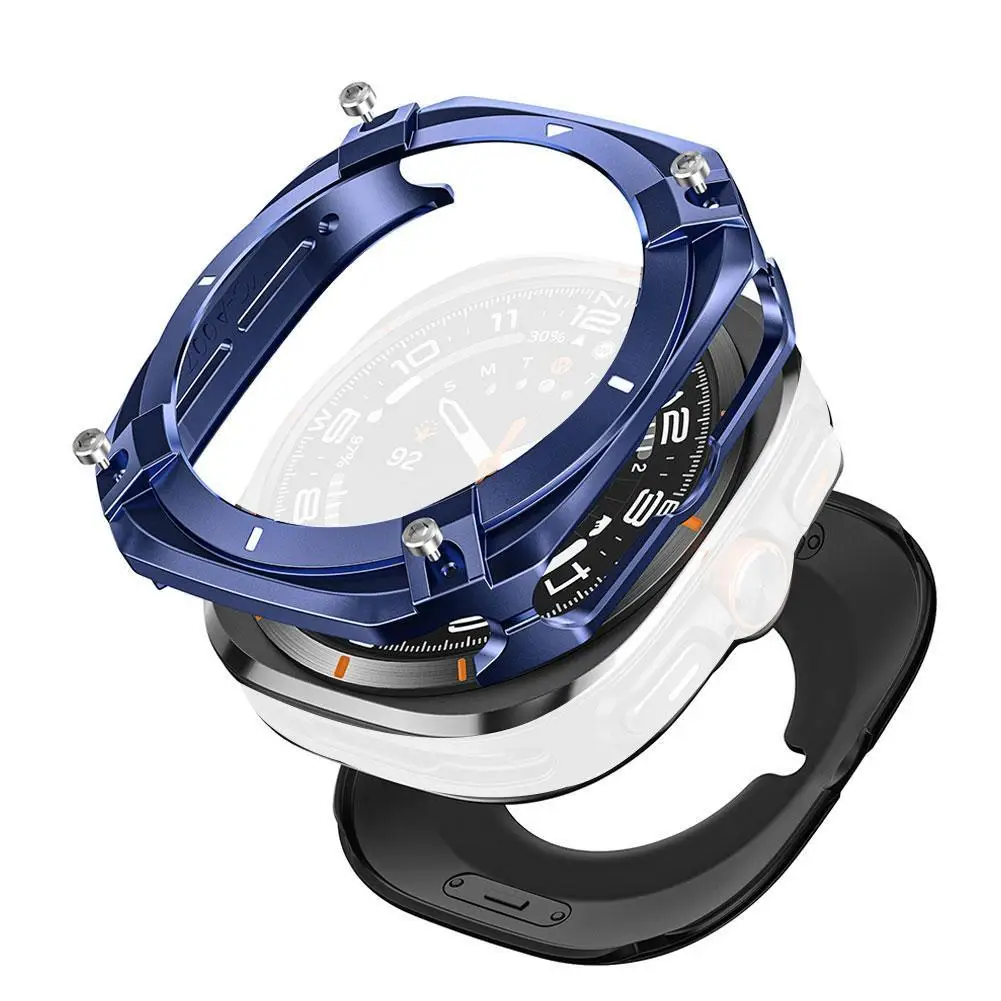 

Чехол для Samsung Galaxy Watch 7 Ultra, 47 мм, роскошный механический ветрозащитный чехол из сплава металла с полным покрытием, бампер, защитный чехол