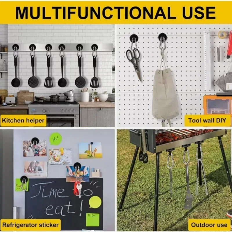 خطافات مغناطيسية قوية 360 ° الدورية الحائط الثقيلة المغناطيس هوك مفتاح معطف الشماعات متعددة الأغراض حلقة تسلق المغناطيس حلقة هوك #5