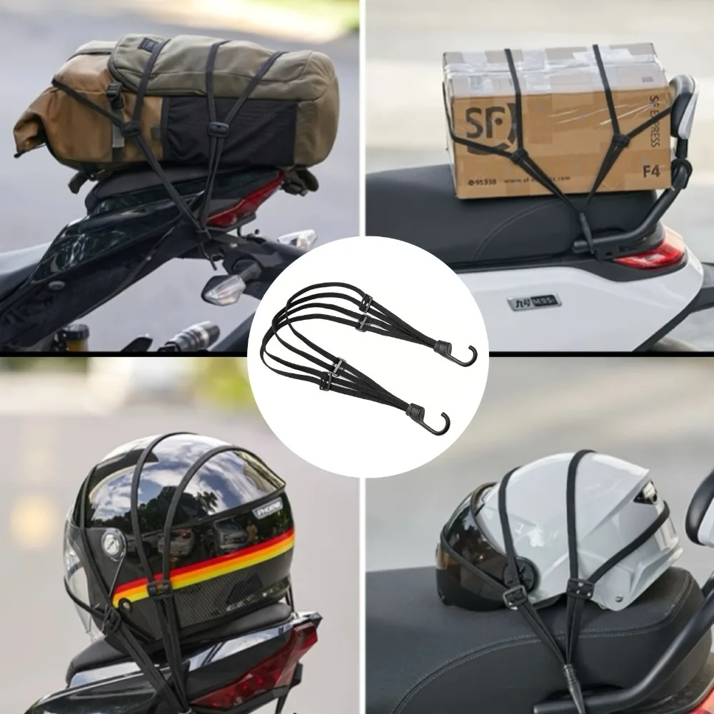 Motorcycle Back Seat Helmet Strips Elastic Rope Motorcycle Helmet Fixed Strap Adjustment Fix Rope Goods Strap Luggage Net
