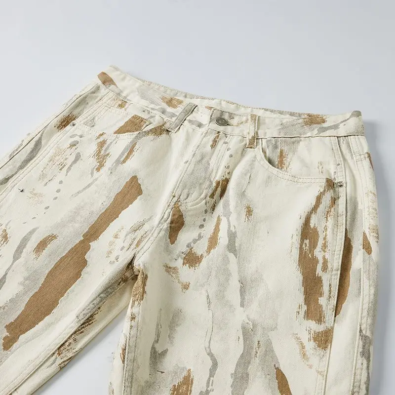 نمط الخريف الجديد للرجال، رائع وعصري، فضفاض ورائع، جينز شبابي، ساق مستقيمة غير رسمية جديدة للشارع، سراويل ريترو أمريكية