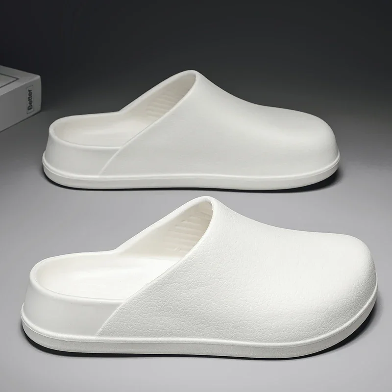 Mens Kitchen Chef Shoes Waterproof Garden Clogs Closed Toe Half Shoes Rubber Slippers Restaurant Hotel Working Summer Beach