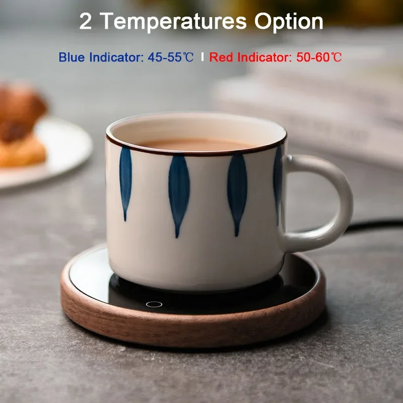 Electric Coffee Cup Warmer for Milk Water Tea Cocoa Home Office Desk Use Beverage Mug Warmer Heating Plate 8 Hours Auto Shut Off