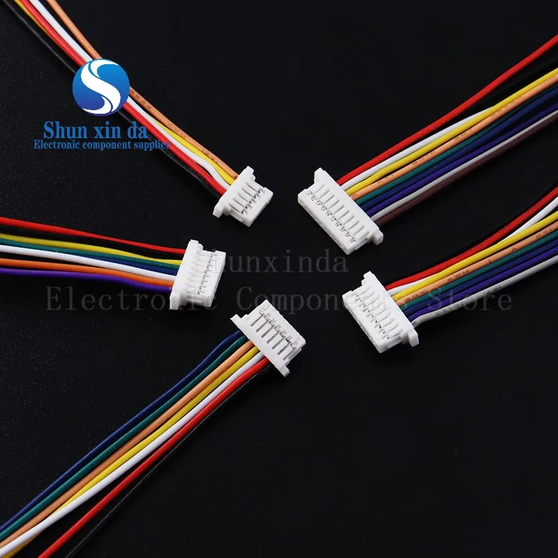 10PCS JST SH 1.0 MM Single Female Plug Connector With Wire Cables 100mm 2P 3P 4P 5P 6P 7P 8PIN SH1.0MM 26AWG 10CM