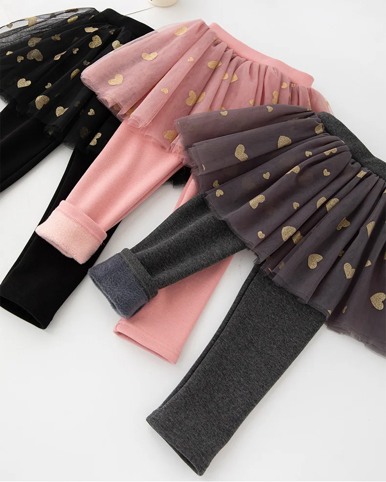new delivery autumn winter girls children leggings dress baby kids children 2-8y lace cotton warm pant skirt 100-140 students