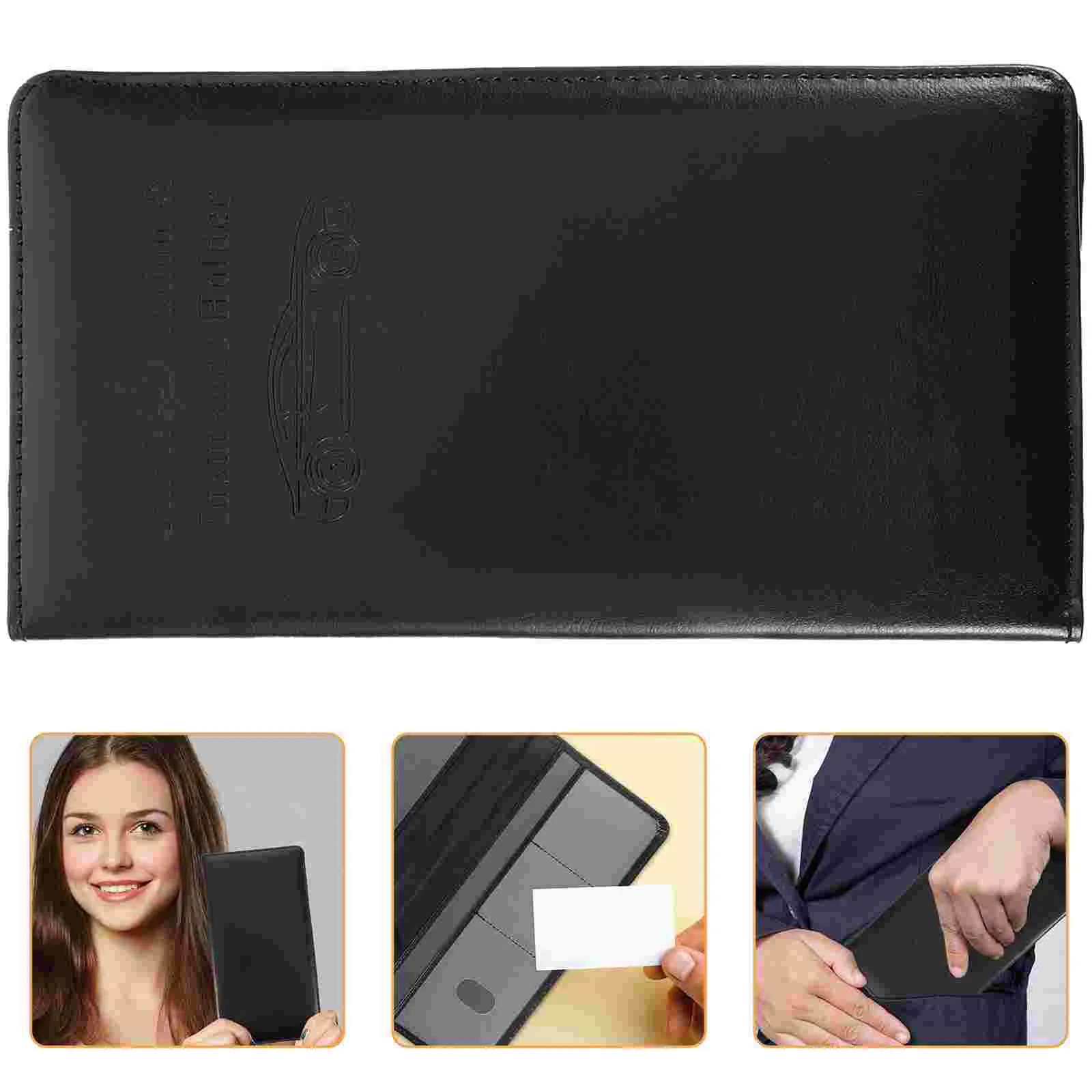 

Organizer for Car Insurance Card Holder Protective Case Accessories Interior Aesthetic Registration and Pu