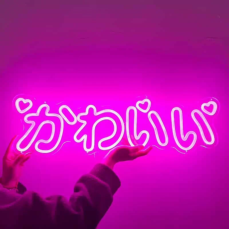 Imagem -04 - Kawaii Japonês Conduziu a Lâmpada de Néon Luz com Usb Neon Led Sinal Decoração da Parede Luzes Criativas para a Barra Festa de Casamento Decoração da Casa 43*15