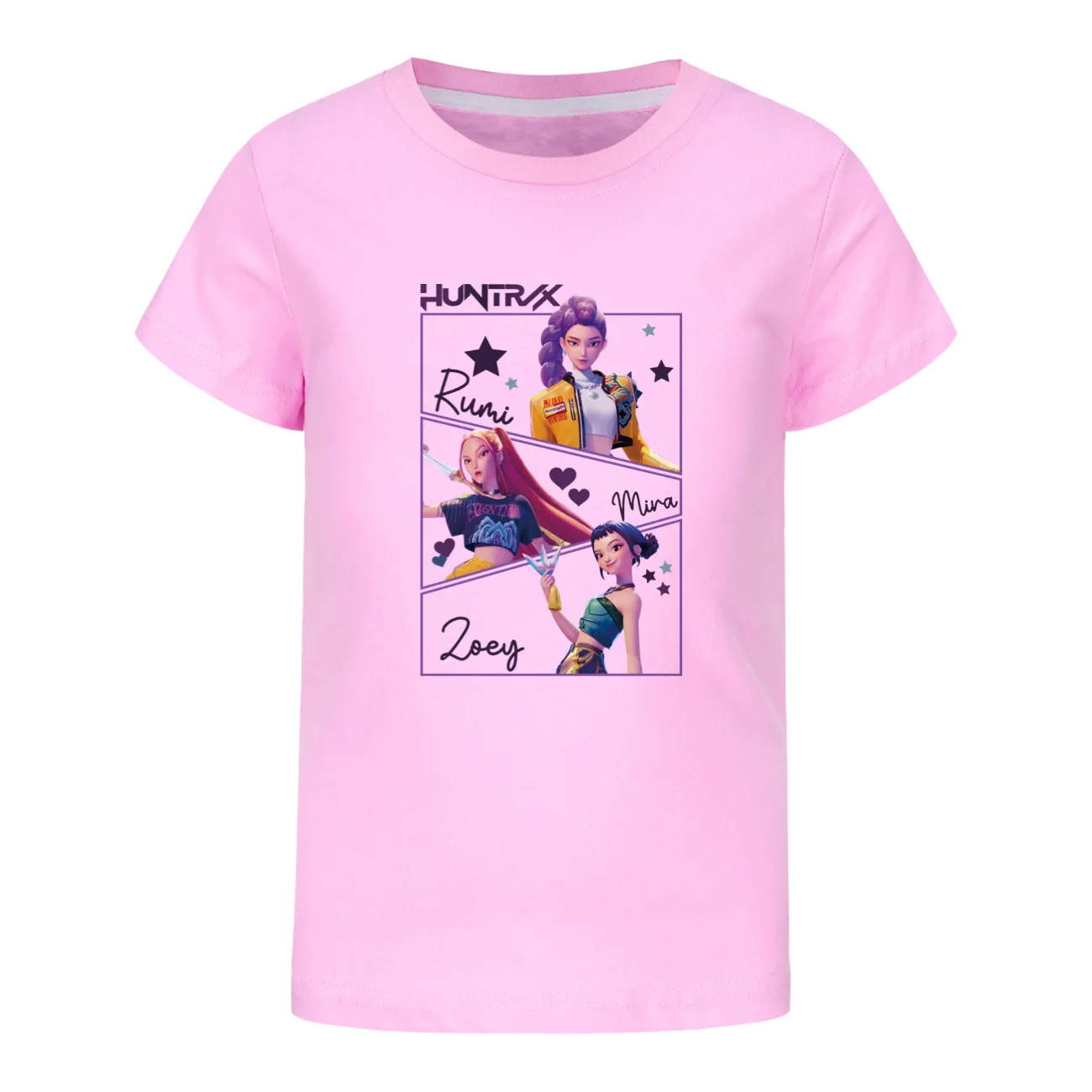 

Kpop Demon Hunters Kids T-Shirt Summer Rumi Mira Zoey Fashion Girls Boys Short Sleeve Top Boys Cartoon Fashion Cute T-Shirt