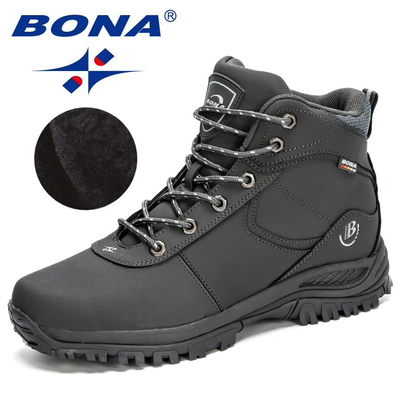 BONA 2023 New Arrival Outdoor Hiking Boots Men Winter Shoes Walking Climbing Shoes Man Mountain Sport Boots Masculino Trendy