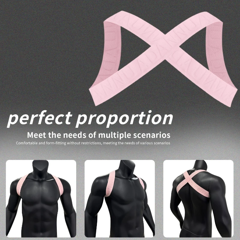 1/2/3PCS Men's Sexy Corset Shoulder Waist Bodybuilding Muscle Strap Party Fashion Sexy Elastic Fun Decorative Shoulder Straps