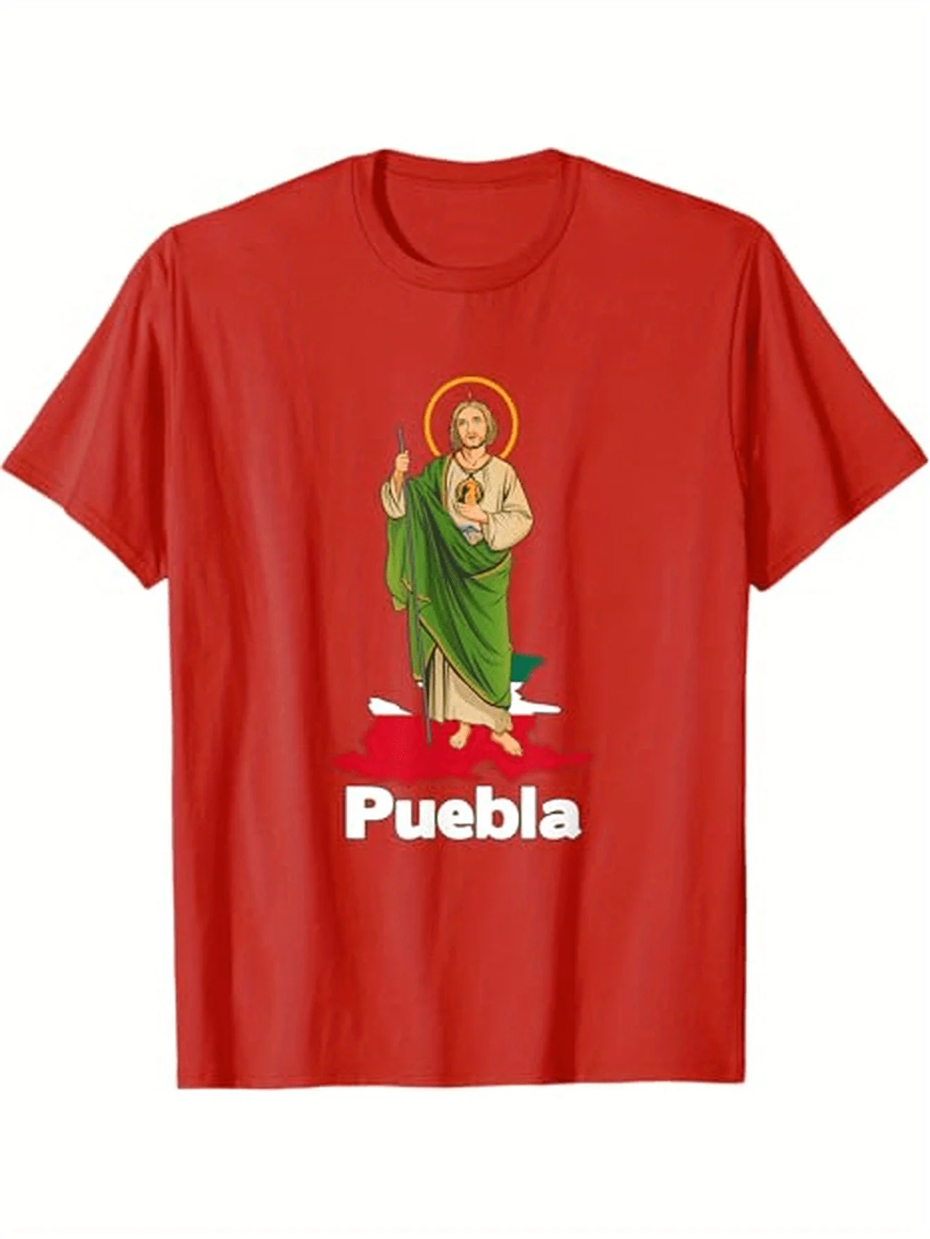 

Saint Jude Thaddeus Apostle-Catholic Saint Graphic design-100% cotton summer O-neck short sleeve casual printed men's T-shirt.