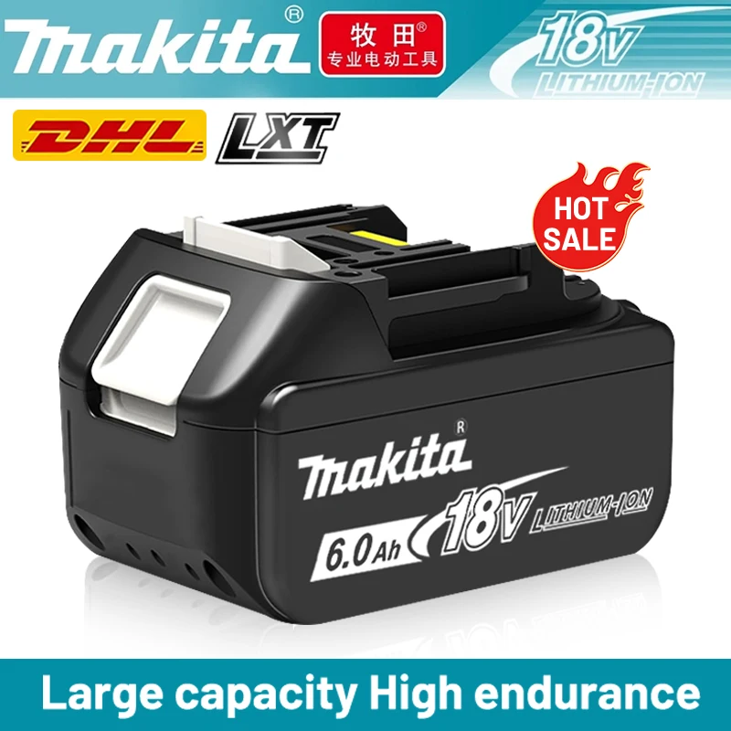 

Original Makita battery, 18V, 6.0Ah, rechargeable lithium battery, replacing Makita 18V BL1830, BL1850 Makita power tool battery