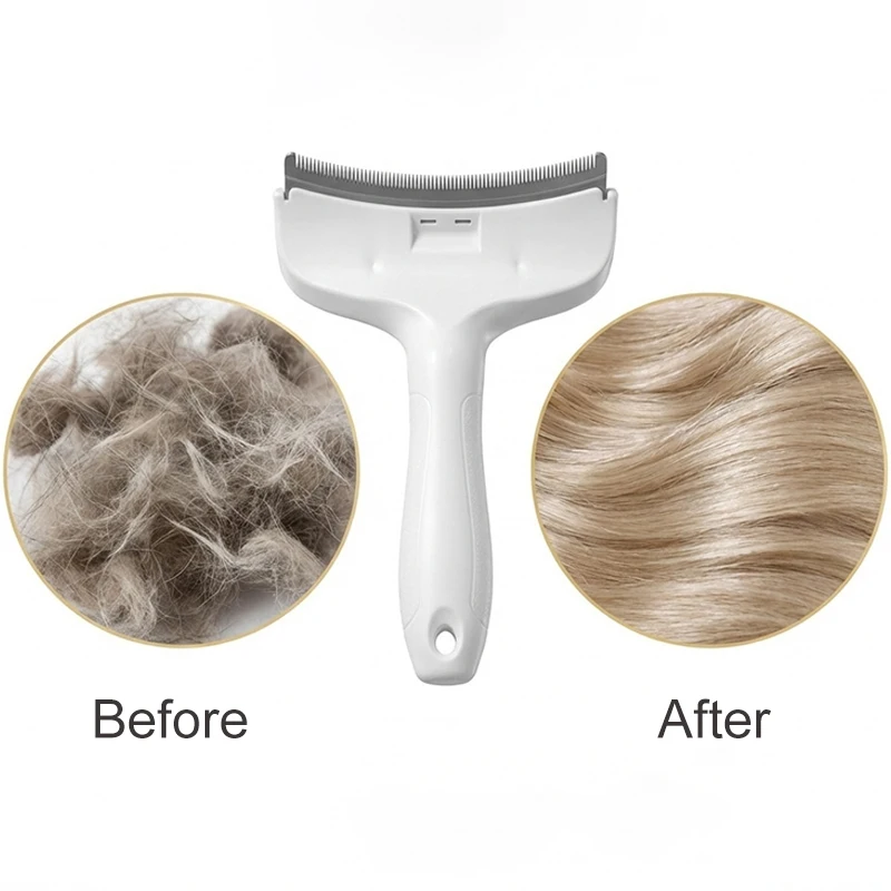 ABS Pet Dog Knotting Comb Curved Cat Hair Remover Long Handle Pet Brush for Cats Dogs Kitten Grooming Supplies Pet Supplies view 6