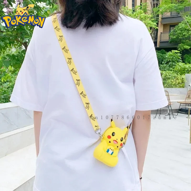 Pokemon Anime Psyduck Squirtle Mode Tasche Prinzessin Kleine Lagerung Silikon Geldbörse Messenger Cartoon Figuren Modell Spielzeug Kinder Geschenk