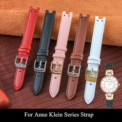 Exquisite Women's Watchbands for Anne Klein AK2156 AK2157 AK2618 Concave Interface Four Color Optional Cowhide Strap 12x6 14x8mm