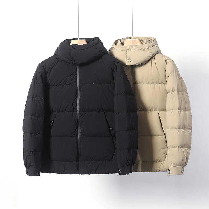 

Мужская повседневная куртка с капюшоном, утепленная пухом, с высоким показателем наполнения, ветрозащитная, водонепроницаемая, теплая, из утолщенной нейлоновой ткани, на молнии