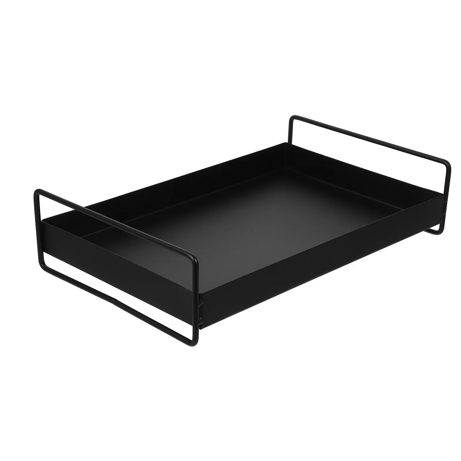 

Металлический прямоугольный поднос с боковыми ручками для фруктов, закусок, чаепития, портативный, элегантный, для дома, офиса, пикника