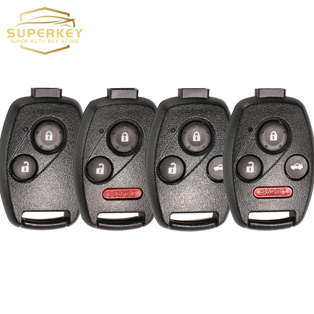 SUPERKEY With Rubber Pad Car Key Shell Case Cover Fob For 2003 2007 2008 2009 2010 2011 2012 2013 Honda Accord Civic Pilot  CRV