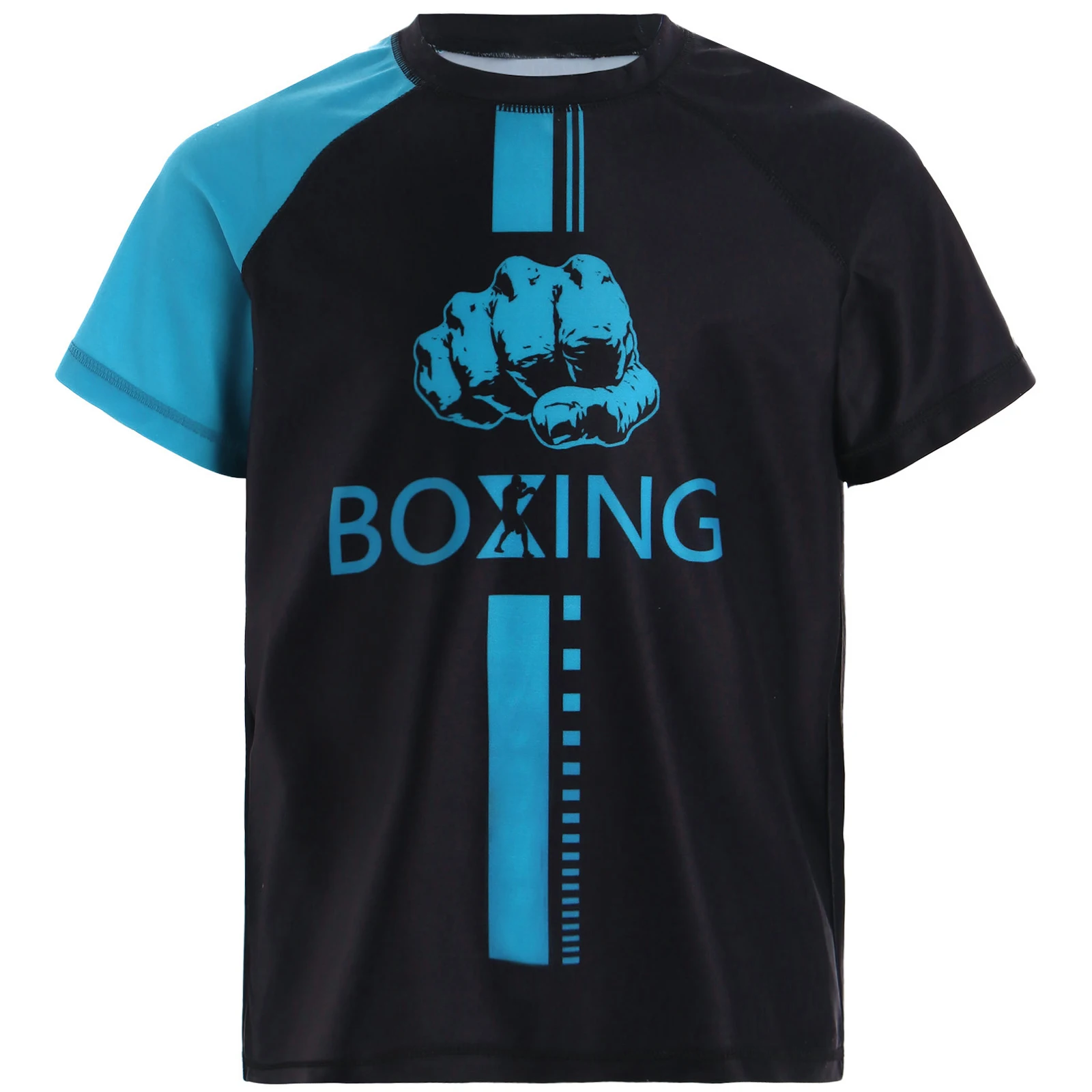 

Boxing Jerseys Kids Boys Fashion Boxing T-shirt Color Block Short Sleeve Athletic Top Boxer Outdoor Training Muay Thai T Shirts