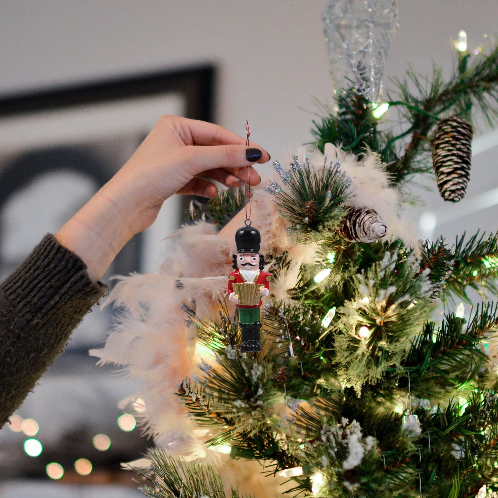 

Nutcracker Soldier Christmas Ornament Resin Festive Unique Design Holiday Hanging Decoration