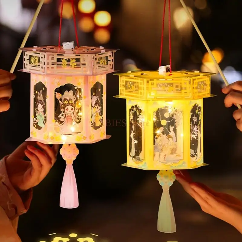 C9GB LED Lantern Kits Festival Ancient Handheld Lantern Traditional Culture Activity