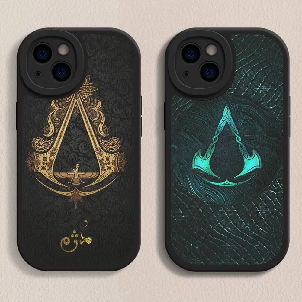لعبة كلاسيكية A-Assassin-S-Creed شعار سيليكون جراب هاتف آيفون 16 15 14 13 12 11 برو ماكس غطاء جلد صغير ناعم