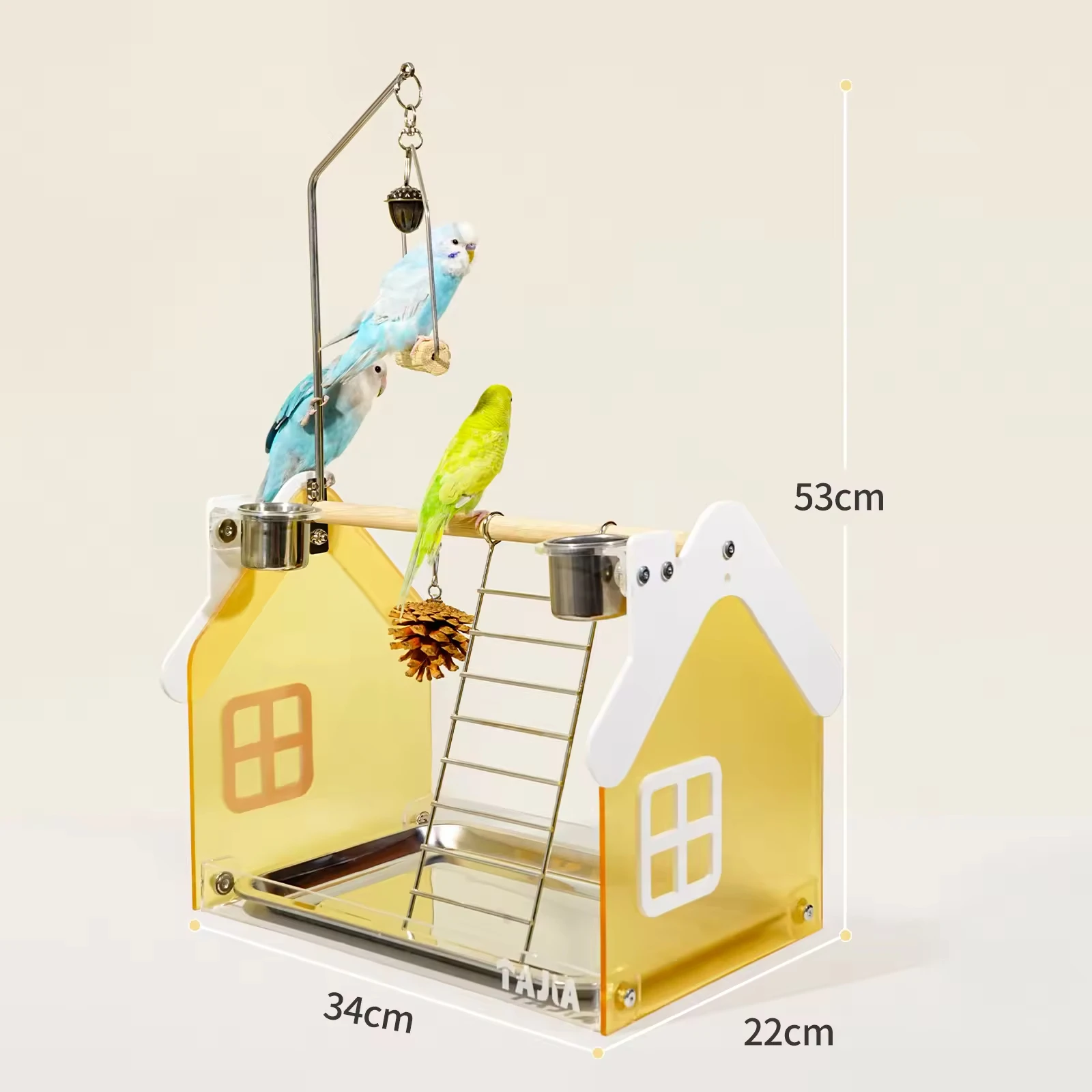 Custom 2025 Parrot Bird Stand Acrylic Climbing Frame Ladder With Button Closure Eco-Friendly & Durable Design For Bird Relief Bo