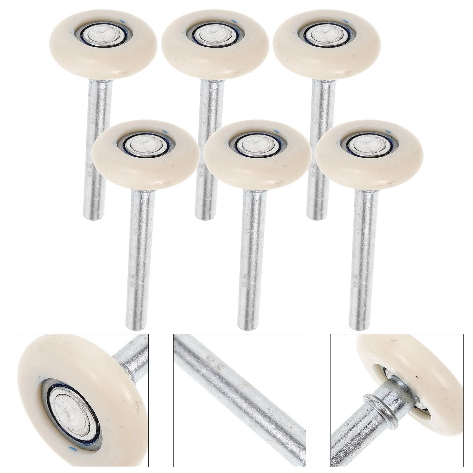 Rodillos para puertas de garaje, repuesto de nailon, ruedas de vástago suaves y silenciosas para puertas de garaje residenciales, rodamientos de precisión giratorios, 6 uds.