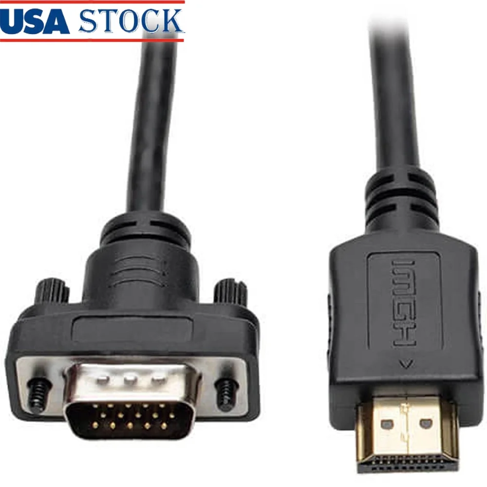 

Активный кабель-адаптер HDMI-VGA, 6 футов, конвертер видеосигнала высокой четкости, монитор, проектор, презентация