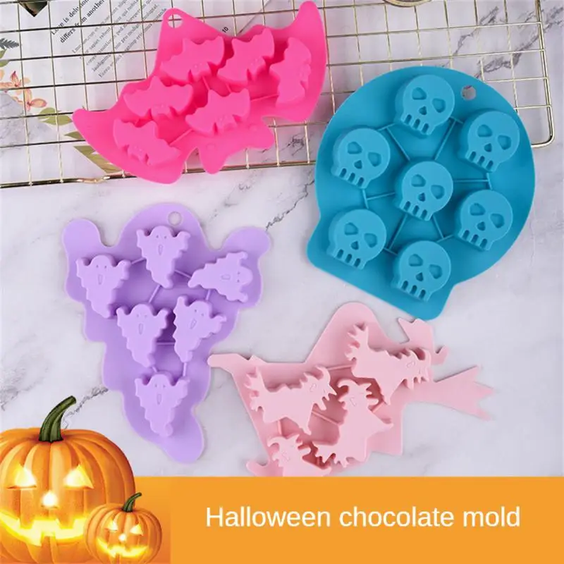 1/2/4PCS Skull Portable Durable Ice Mold Practical Health Halloween Home Furnishing Ghost No Odor Chocolate Security Convenient