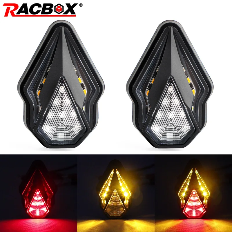 Amber Red Motorcycle LED Turn Signal Light Flush Mount Indicator Lights Flasher Blinker Flowing Lamp For Kawasaki Honda Yamaha