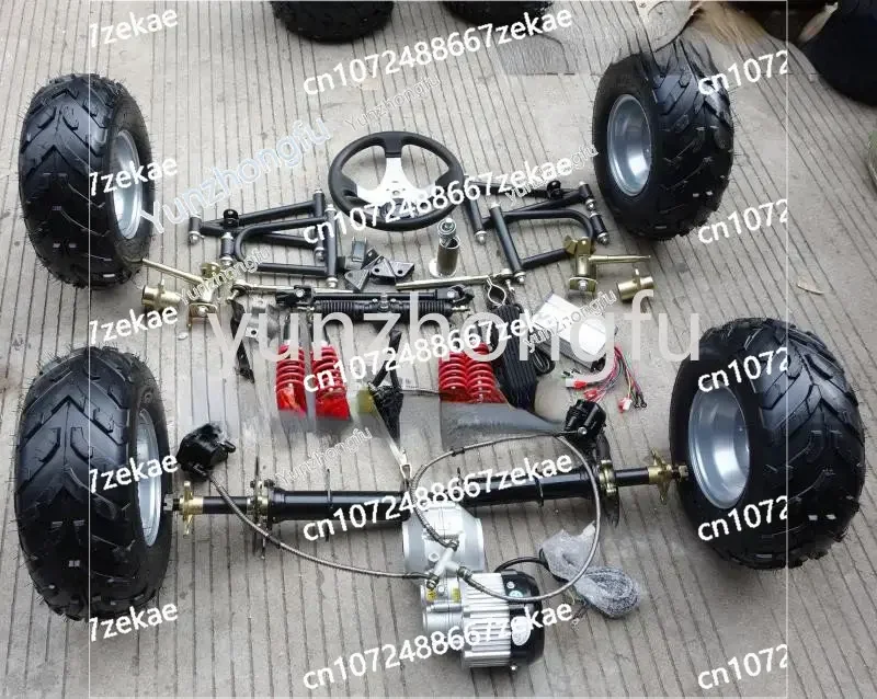 Electric Quadricycle Kart Accessories Front Suspension Steering Steering Gear Box Differential Shaft Drive Rear Axle Motor