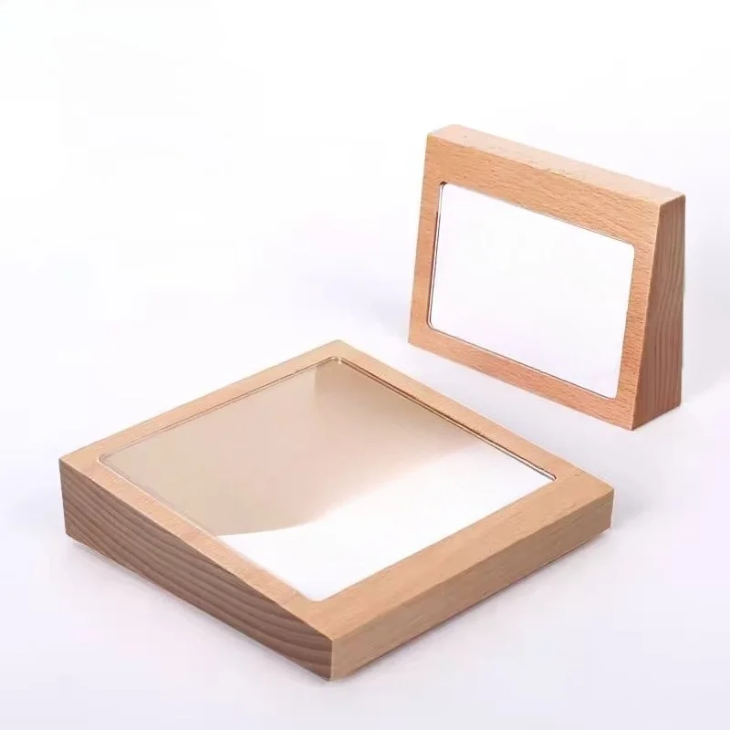 3 Pieces 90X54MM Table Acrylic Sign Holder Display Stand Ad Photo Picture Frame Wood Menu Paper Holder Price Label Card Tags