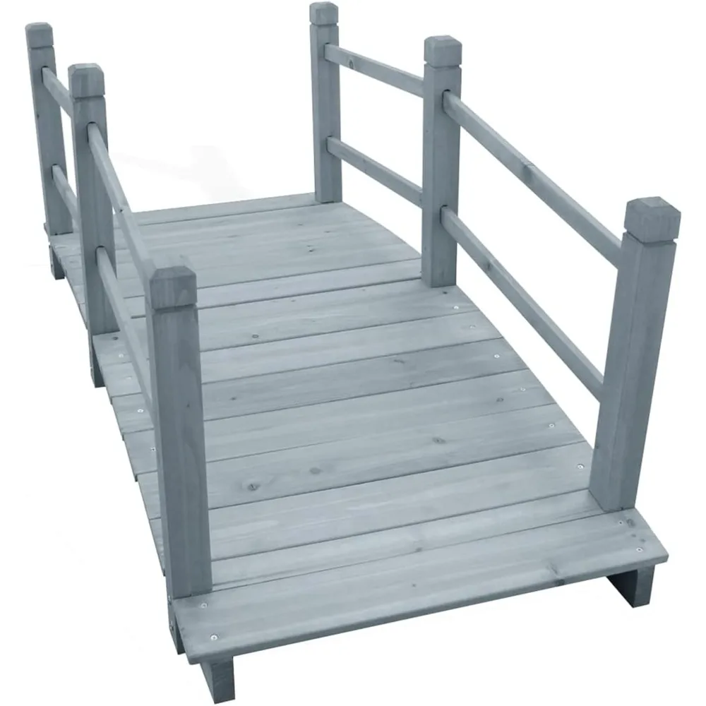 

Gecheer Wooden Garden Bridge 55.1"x23.6"x22", Yard Arch Path Bridge with Guardrails, Ourdoor Decorative Footbridge Backyard Brid