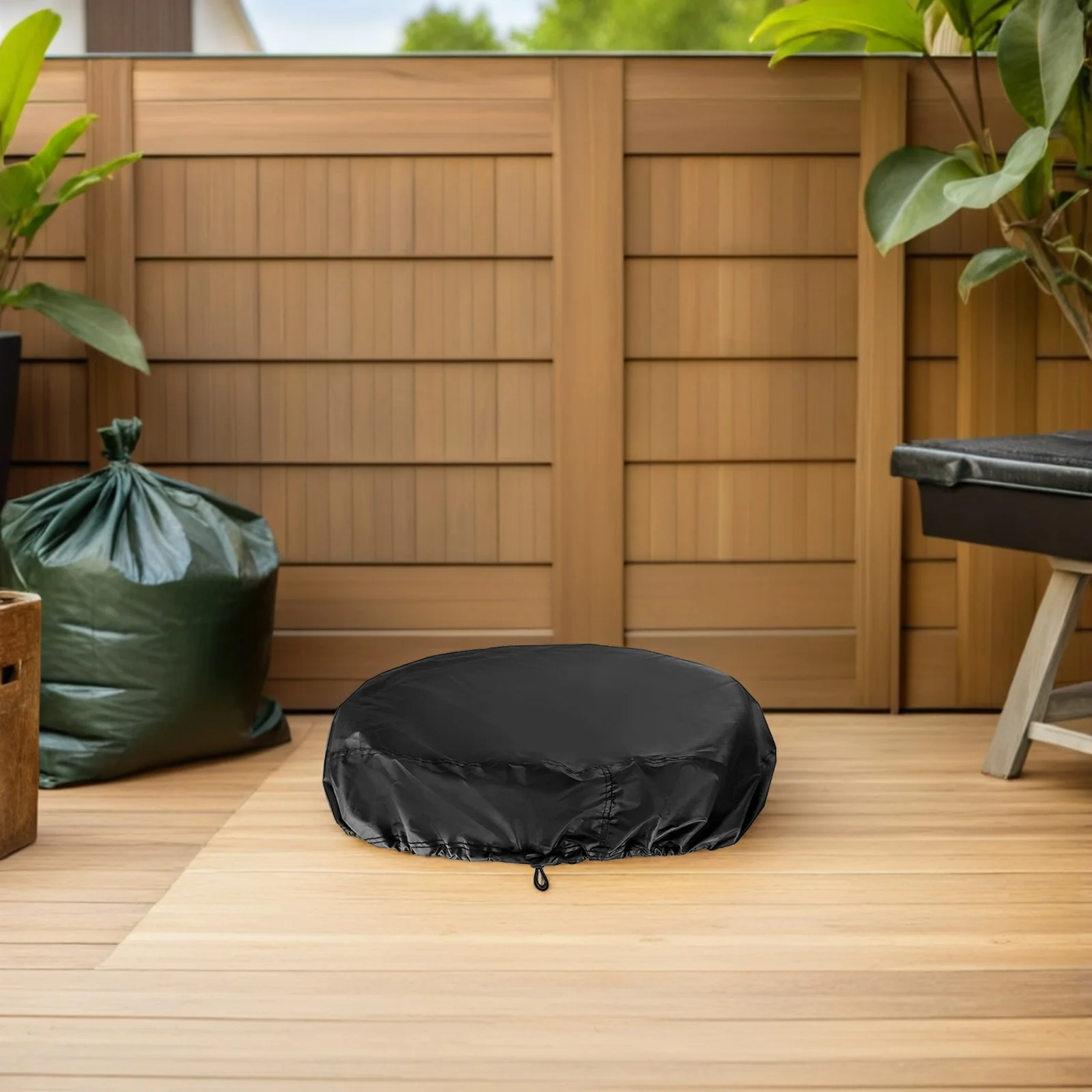

Gallon Drum Lid Cover Oxford Cloth Protective Bucket Cover Adjustable Drawstring Outdoor Water Storage Barrel Cap Dustproof