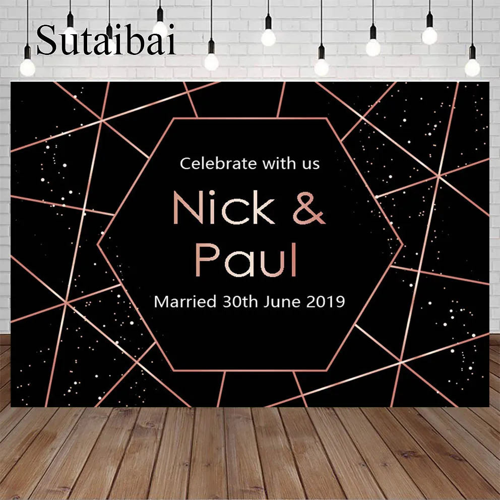 Tùy Chỉnh Chụp Ảnh Cưới Phông Nền Hoa Hồng Vàng Sọc Đen Vinyl Chụp Ảnh Nền Sinh Nhật Cô Dâu Tắm Biểu Ngữ