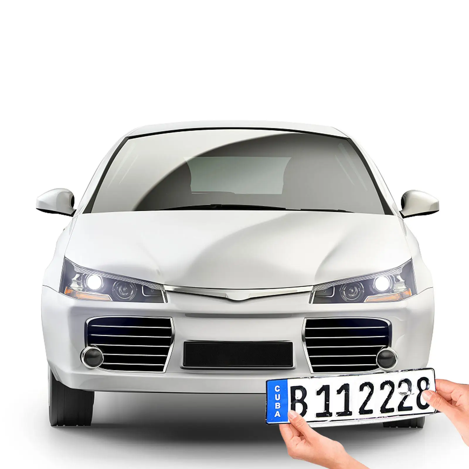2Pairs Fixing Sticker High Strength Reusable Washable Hook and Loop Strip for Vehicle License Plate Installation