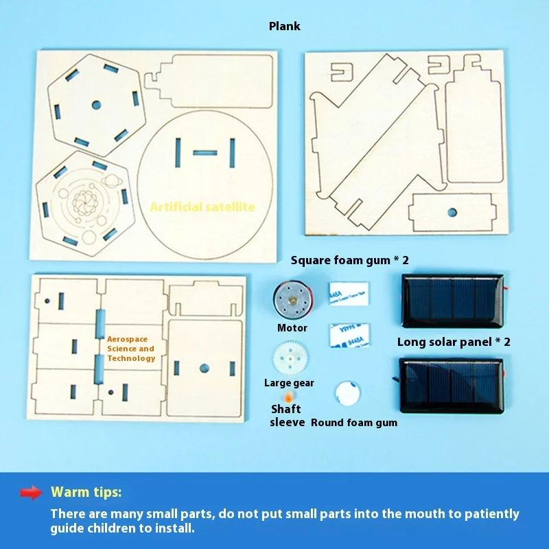 Fai da te satellitare solare assemblaggio artificiale bambino studente scienza educazione formazione scientifica attrezzatura sperimentale giocattoli a vapore