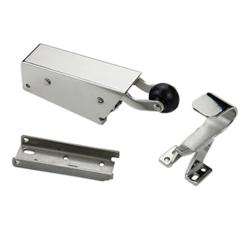 Spring Action Door Closer, With Black Rubber Pad On The Spring-Loaded Door Closer, Commercial Freezer Door Closer