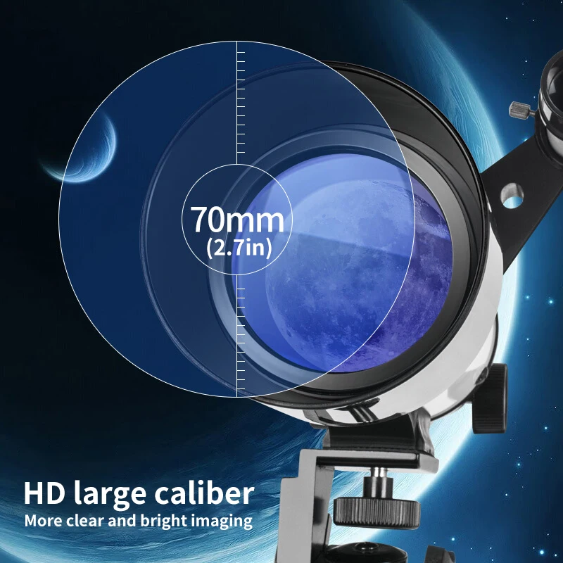 Imagem -02 - Telescópio Astronômico hd para Observar as Estrelas e a Lua Prisma Bak4 Objetivo 70 mm Presente para Crianças Garoto Adolescentes