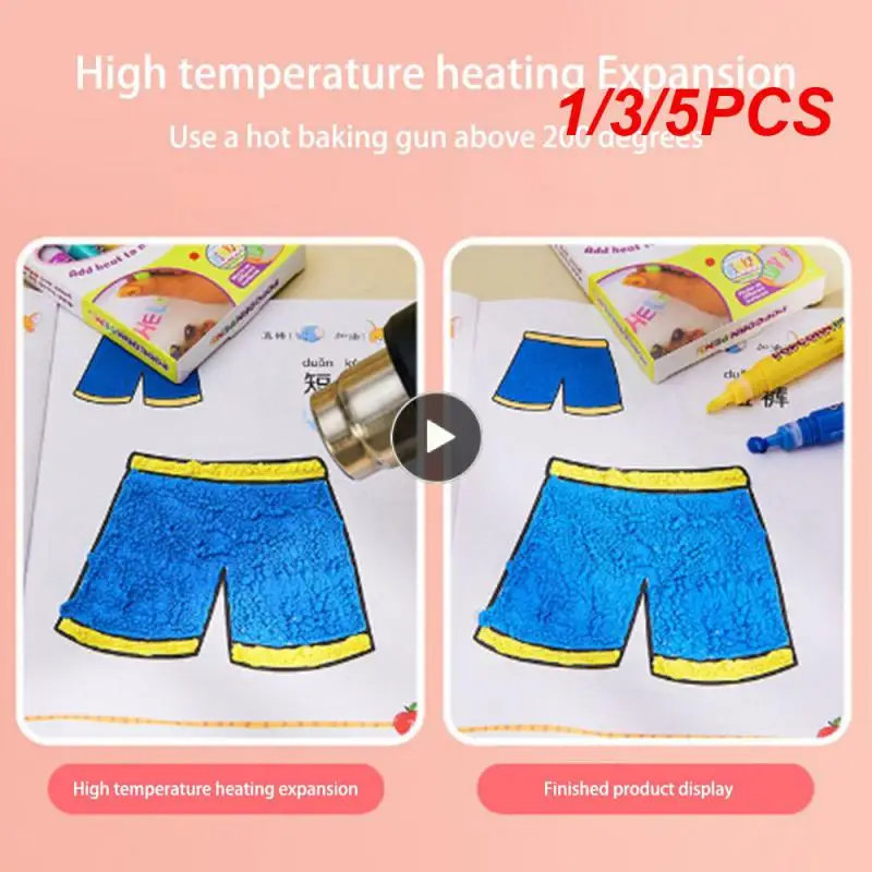 

1/3/5PCS Expansion Effect Colored Pen Birthday Card 3d Printing Pen Renovation Graffiti Childrens Art Pen Popcorn Pen Child