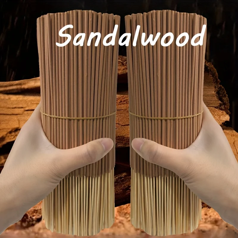 Palitos de incienso gruesos de primera calidad con perfumados de sándalo clásicos más vendidos, palitos de incienso naturales de 12 cm/4,72 pulgadas, hechos totalmente hechos a mano en polvo de sándalo, con una fragancia fuerte y duradera, refrescantes y 