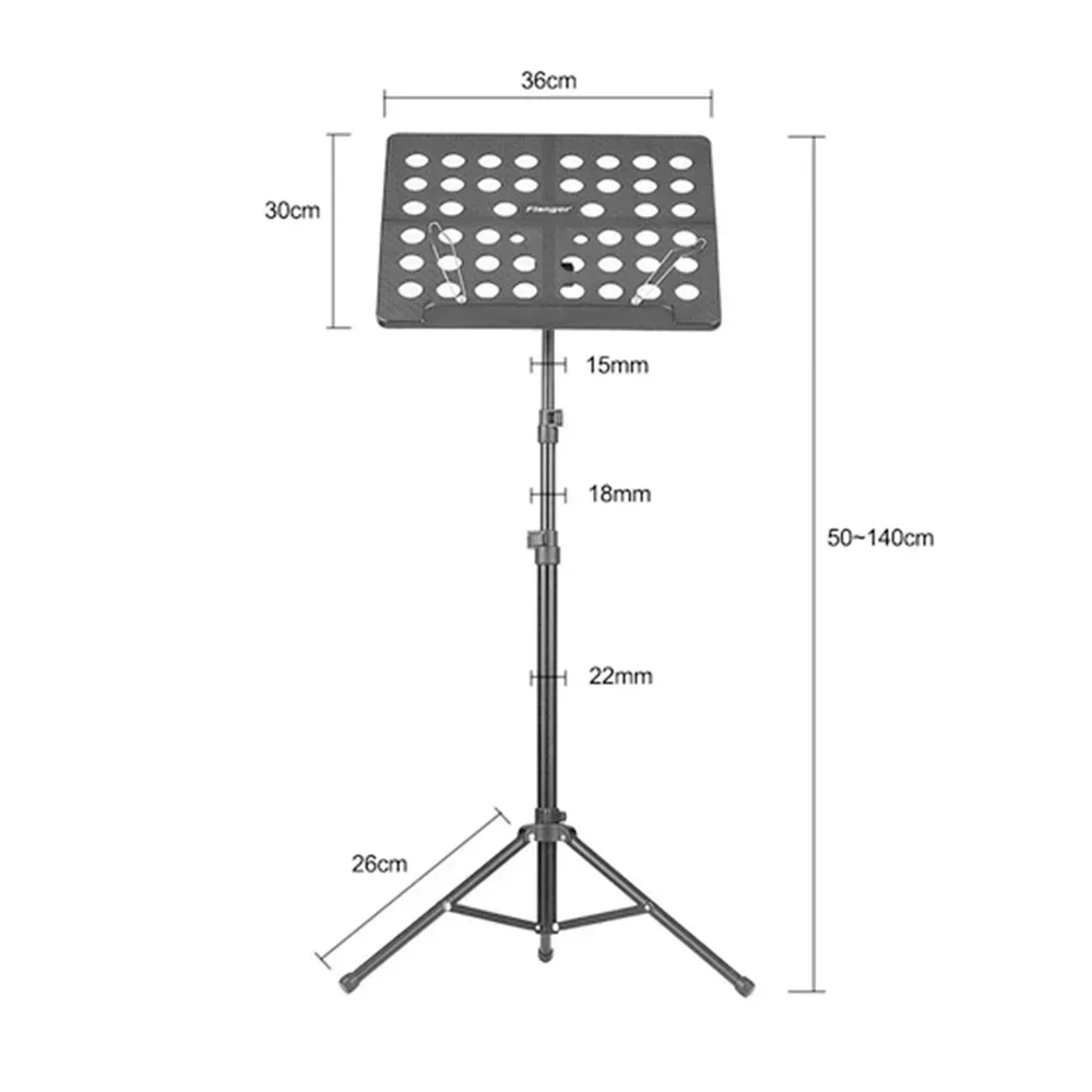 Flanger FL-05R Foldable Sheet Music Score Tripod Stand Lightweight Music Stand Retractable Metal Music Stand for Guitar Violin