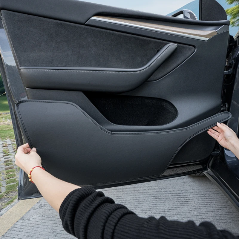 

Для Tesla New Model 3/Y дверная накладка, защитная накладка на переднюю и заднюю дверь, накладка для защиты от пыли и царапин, набор из 4 предметов