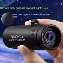 2000x24 HD Monocular Telescope Mini Portable Mobile Phone Telescope with Holder Outdoor Camping Hunting Birdwatching Telescopes