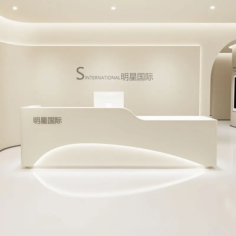 

Smart Completory Reception Desk Led Portable Commercial Study Children Reception Desk Neon Nice Theke Rezeption Corner Furniture