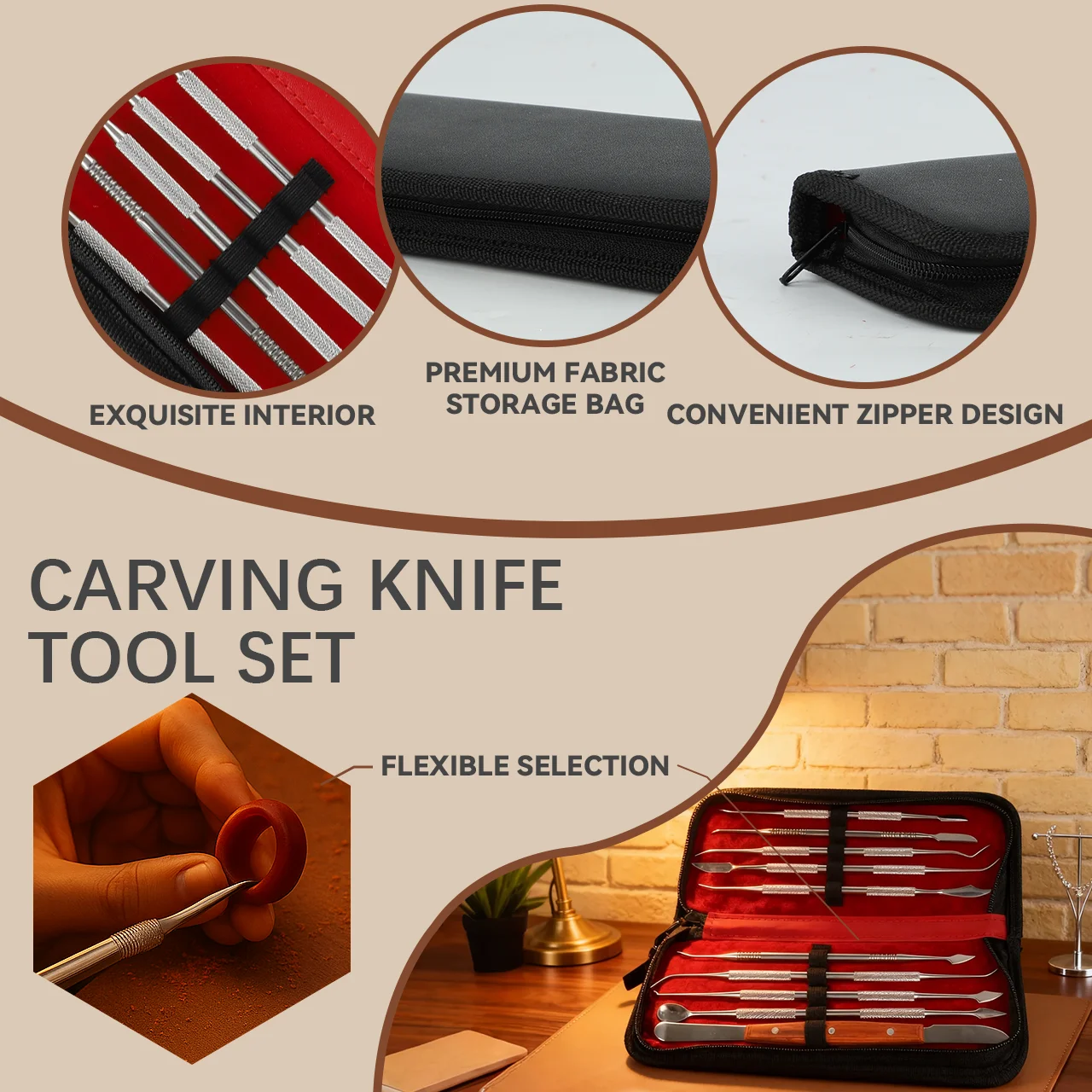 مجموعة أدوات نحت الشمع 10 قطع من الفولاذ المقاوم للصدأ أدوات النحت والنقش ذات الأطراف المزدوجة مع علبة لصنع المجوهرات والمعادن Cl