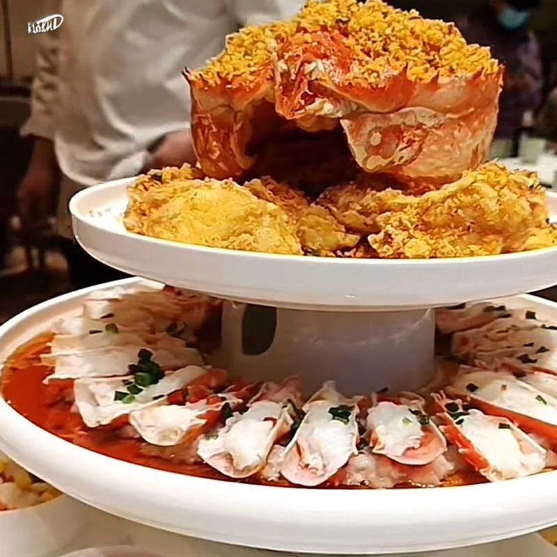 

High-End Hotel King Crab Tee-Way Special Plate Stand Large Seood Creative Di Display Tableware Cerc Plain Color