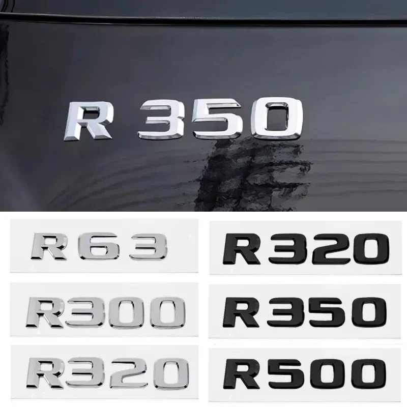 ABS Car Rear Sticker Alphabet Trunk Badge Decal Exterior for Mercedes Benz R63 R300 R320 R350 R500 R Class 3D Emblem Accessories