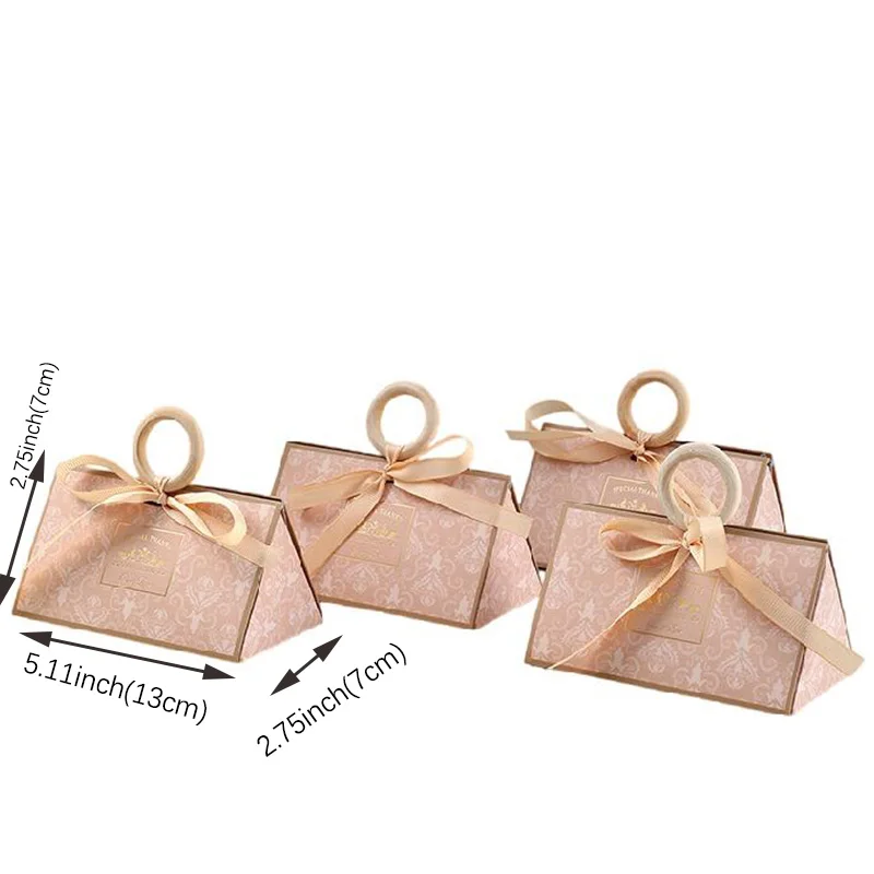 20/30PCS Candy Box Wood Handle Thank You Packaging Wedding Bridal Kid Gift For Guest Baby Shower Birthday Party Favors Supplies
